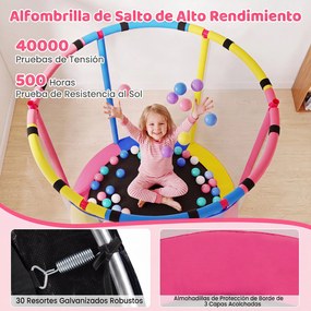 Trampolim Infantil Multifuncional, 154 x 154 x 210 cm, Seis Atividades, Multicolor