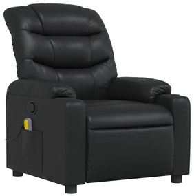 Poltrona de massagens reclinável couro artificial preto