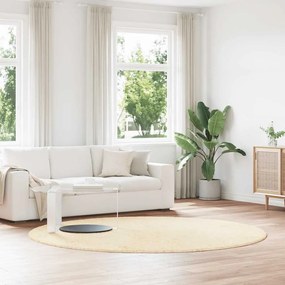 vidaXL Tapete shaggy de pelo alto NAVARRA 240x240 cm poliéster creme