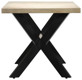 Mesa de jantar 160x80x75 cm madeira de mangueira maciça branco