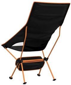 Cadeiras campismo dobráveis 2 pcs tecido oxford/alumínio preto