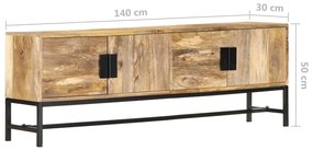 Móvel de TV 140x30x50 cm madeira de mangueira maciça