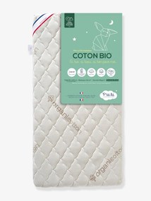 Mon p'tit colchão Coton Bio com capa amovível, 60x120 cm da P'TIT LIT branco claro liso