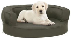 Cama para cães ergonómica 60x42cm aspeto linho cinzento-escuro