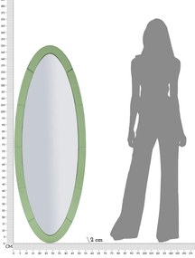 ESPELHO DE PAREDE OSLO 55X2X150 CM (TAMANHO DO ESPELHO INTERIOR 42,5x137,5 CM) VERDE