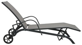 Espreguiçadeiras com mesa 2 pcs textilene e aço