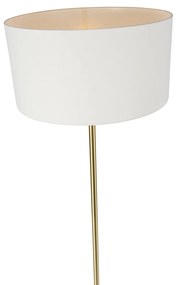 Luminária de pé latão com abajur branco 50 cm - Simplo Design,Moderno