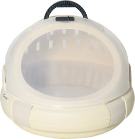 Caixa de transporte para gatos, cesto lavável com almofada removível 41 x 41 x 35,2 cm, bege