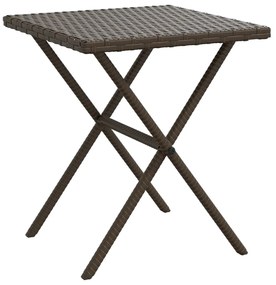 Espreguiçadeiras com mesa 2 pcs vime PE castanho