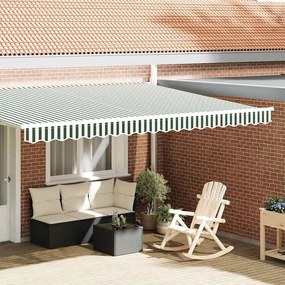 vidaXL Valência de Toldos Verde e branco 4,3 x 0,2 m lona