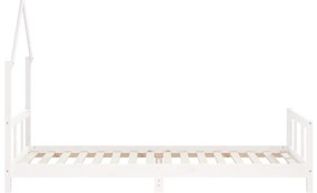 Estrutura de cama infantil 90x200 cm pinho maciço branco
