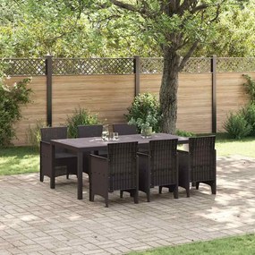 vidaXL Conjunto de Jantar em Rattan Sintético Castanho