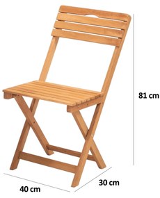 Conjunto de Mesa e Cadeiras de Jardim My001A – Natural Creme – 50x72x5