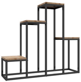 Outsunny Estante de Plantas Estante de Flores em Metal e Madeira 4 Níveis de Alturas Diferentes Estilo Industrial 80x20x74 cm | Aosom Portugal