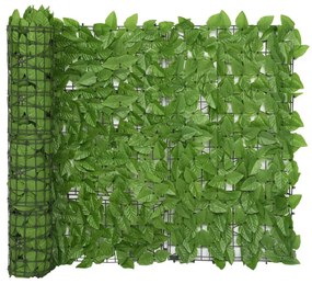 vidaXL Tela de varanda com folhas verdes 400x100 cm