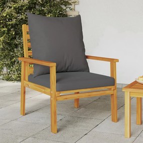 vidaXL Cadeira de jardim 2 pcs c/ almofadão madeira de acácia maciça