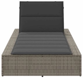 Espreguiçadeira com almofada flutuante vime PE cinza