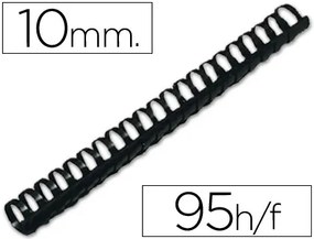 Argola Q-Connect Redonda 10 mm Plástico Preto Capacidade 95 Folhas Caixa de 100 Unidades