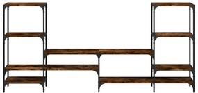 Armário TV 206,5x28,5x95cm derivados de madeira carvalho fumado