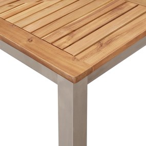 Conjunto de Jantar de Jardim vidaXL 7 Peças de Madeira Sólida de Acáci