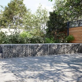 vidaXL Cesto gabião com cobertura 1100x100x50 cm ferro galvanizado