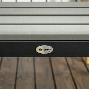 Outsunny Banco de Jardim 2 Lugares Banco para Exterior com Encosto Apoio para os Braços e Estrutura de Aço para Varanda Pátio Carga 240 kg 122x65x92 cm Cinza
