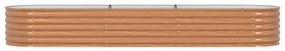 Cama de Jardim Elevada Castanha com Look de Madeira 320x80x44 cm Aço