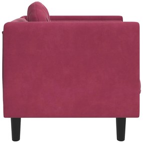 Poltrona com almofadão veludo vermelho tinto