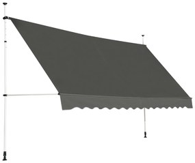 Toldo retrátil manual de 400 cm, altura ajustável, 200-300 cm, feito de alumínio e tecido Oxford anti-UV, verde