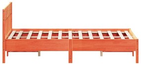 Cama sem colchão 160x200 cm madeira pinho maciço castanho-mel