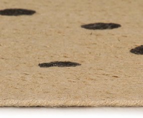 Tapete artesanal em juta com impressão pintas 120 cm