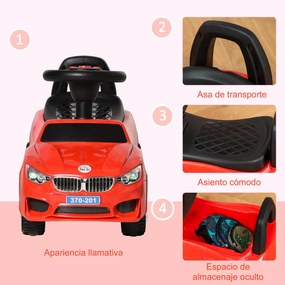 HOMCOM Carro Andador para Crianças de 18-36 Meses com Faróis Música Bu