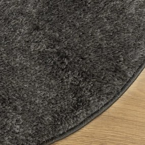 Tapete de pelo alto aspeto brilhante ISTAN Ø 160 cm antracite