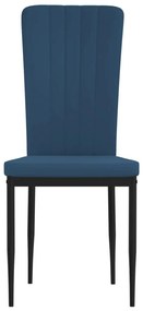 Cadeiras de jantar 4 pcs veludo azul