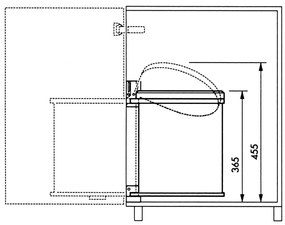 Hailo Caixote lixo armário "Compact-Box" M 15 L branco 3555-001