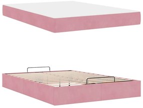 Estrutura da Cama Outros Rosa 160 x 200 cm Veludo
