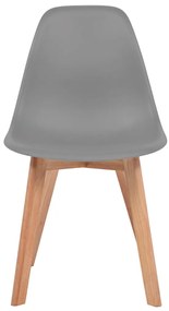 Cadeiras de jantar 6 pcs plástico cinzento
