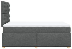 Cama boxspring com colchão 120x190 cm tecido cinzento-escuro