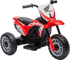 HOMCOM Mota Elétrica com Licença Honda CRF450RL Bateria 6V com Velocidade 3km/h Buzina e Som de Arranque 71x40,5x43,5 cm Vermelho | Aosom Portugal