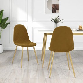 vidaXL Cadeiras de jantar 2 pcs veludo castanho