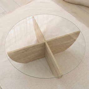Mesa de Centro Lily – Travertino – Diâmetro 90 cm Altura 30 cm