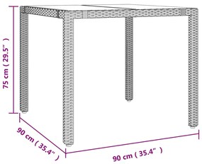 5 pcs conjunto de jantar p/ jardim com almofadões vime PE bege