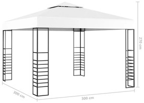 Tenda de jardim com cordões de luzes LED 3x3 m branco