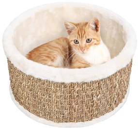 vidaXL Cesto para gatos redondo 36 cm ervas marinhas