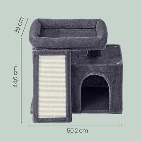 Arranhador para Gatos 51 x 39,2 x 46,4 cm, árvore de arranhar com placa de arranhar cinzento escuro
