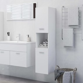 Armário de casa de banho 30x30x130 cm contraplacado branco