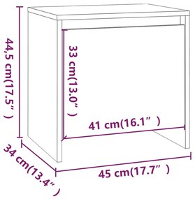 Mesa cabeceira 45x34x44,5cm derivados madeira sonoma cinza