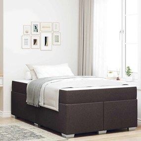 vidaXL Estrutura da Cama com colchão Marrom Escuro 120 x 200 cm tecido