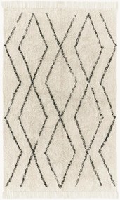 Tapete em algodão artesanal e com padrão de losangos Bina