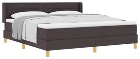 Cama Box Marrom Escuro e Branco 180 x 200 cm Poliéster